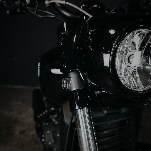 Motoism Indian Scout Bobber Fork Cover Turn Signals Lossa Engineering