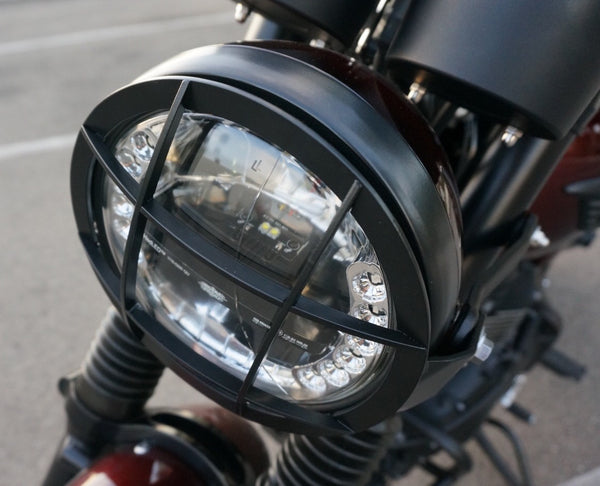 Iron Cobra's headlight guard for Triumphs & others